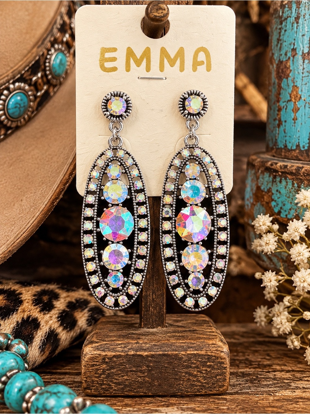 Emma dangle AB earrings